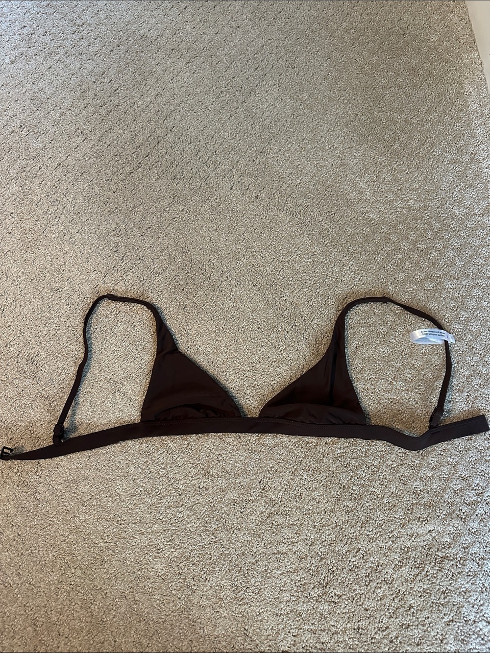 Women's Brown V-Neck Bikini Set - Sleek Two-Piece Swim - Picture 3 of 4